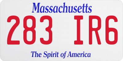 MA license plate 283IR6