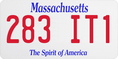 MA license plate 283IT1