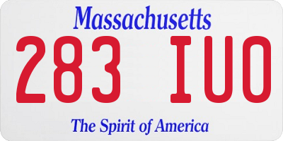 MA license plate 283IU0