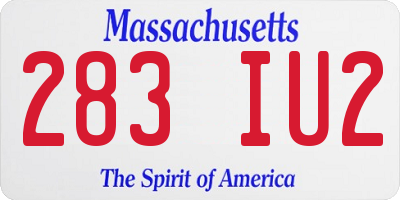 MA license plate 283IU2