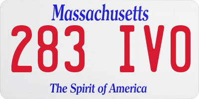 MA license plate 283IV0