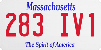 MA license plate 283IV1