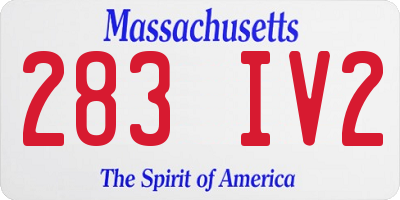 MA license plate 283IV2