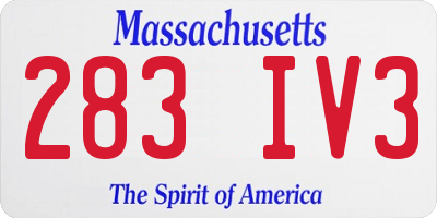 MA license plate 283IV3