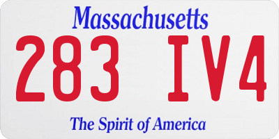 MA license plate 283IV4