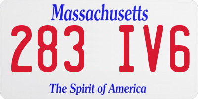 MA license plate 283IV6
