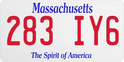 MA license plate 283IY6