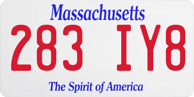MA license plate 283IY8