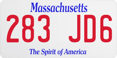 MA license plate 283JD6