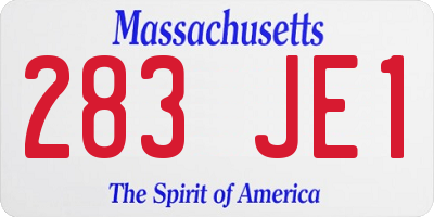 MA license plate 283JE1