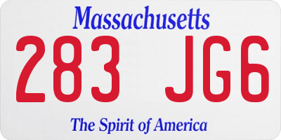 MA license plate 283JG6