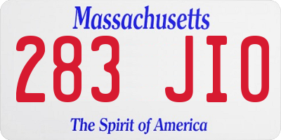 MA license plate 283JI0