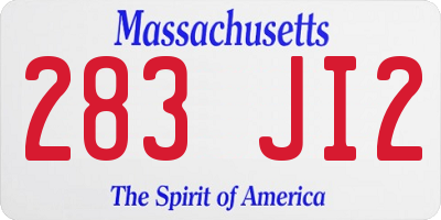 MA license plate 283JI2