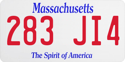 MA license plate 283JI4