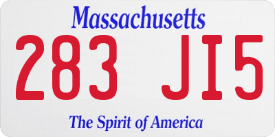 MA license plate 283JI5