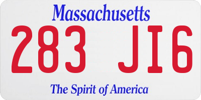 MA license plate 283JI6