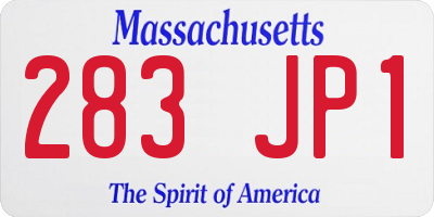 MA license plate 283JP1
