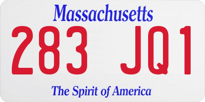 MA license plate 283JQ1