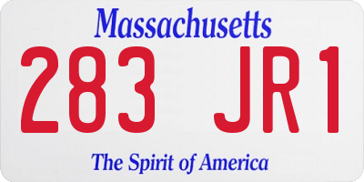 MA license plate 283JR1