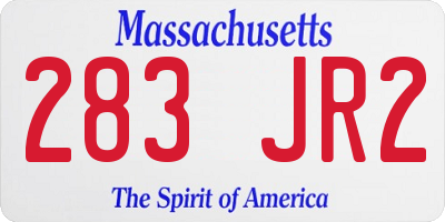 MA license plate 283JR2
