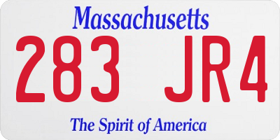 MA license plate 283JR4