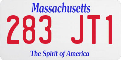 MA license plate 283JT1