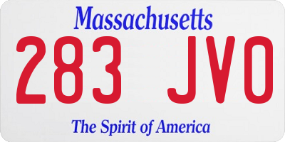 MA license plate 283JV0