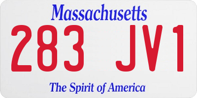 MA license plate 283JV1