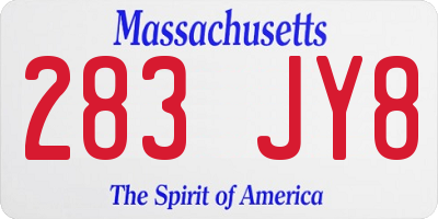 MA license plate 283JY8