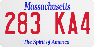 MA license plate 283KA4