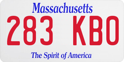 MA license plate 283KB0