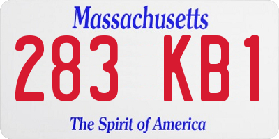 MA license plate 283KB1