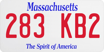 MA license plate 283KB2