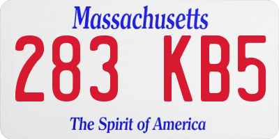 MA license plate 283KB5