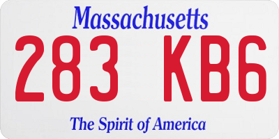 MA license plate 283KB6