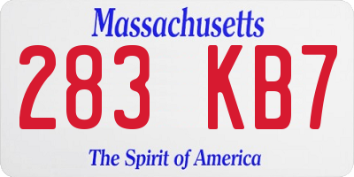 MA license plate 283KB7