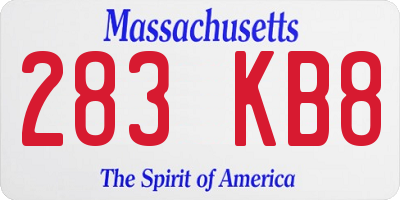 MA license plate 283KB8
