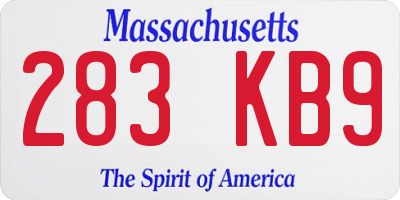 MA license plate 283KB9