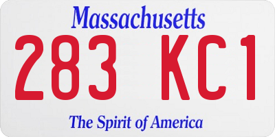 MA license plate 283KC1