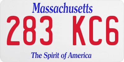 MA license plate 283KC6