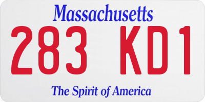 MA license plate 283KD1