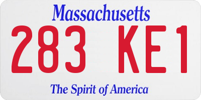 MA license plate 283KE1