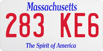 MA license plate 283KE6