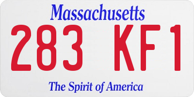 MA license plate 283KF1