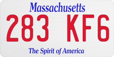 MA license plate 283KF6