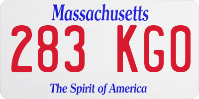 MA license plate 283KG0