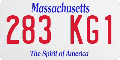 MA license plate 283KG1