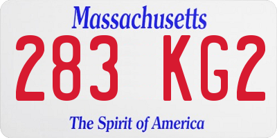 MA license plate 283KG2
