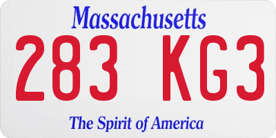 MA license plate 283KG3