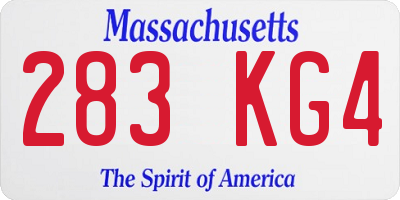 MA license plate 283KG4